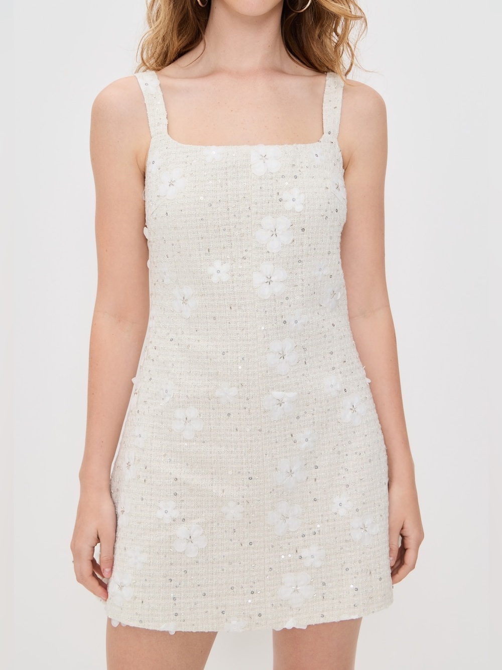 Kourt tweed embellished mini dress